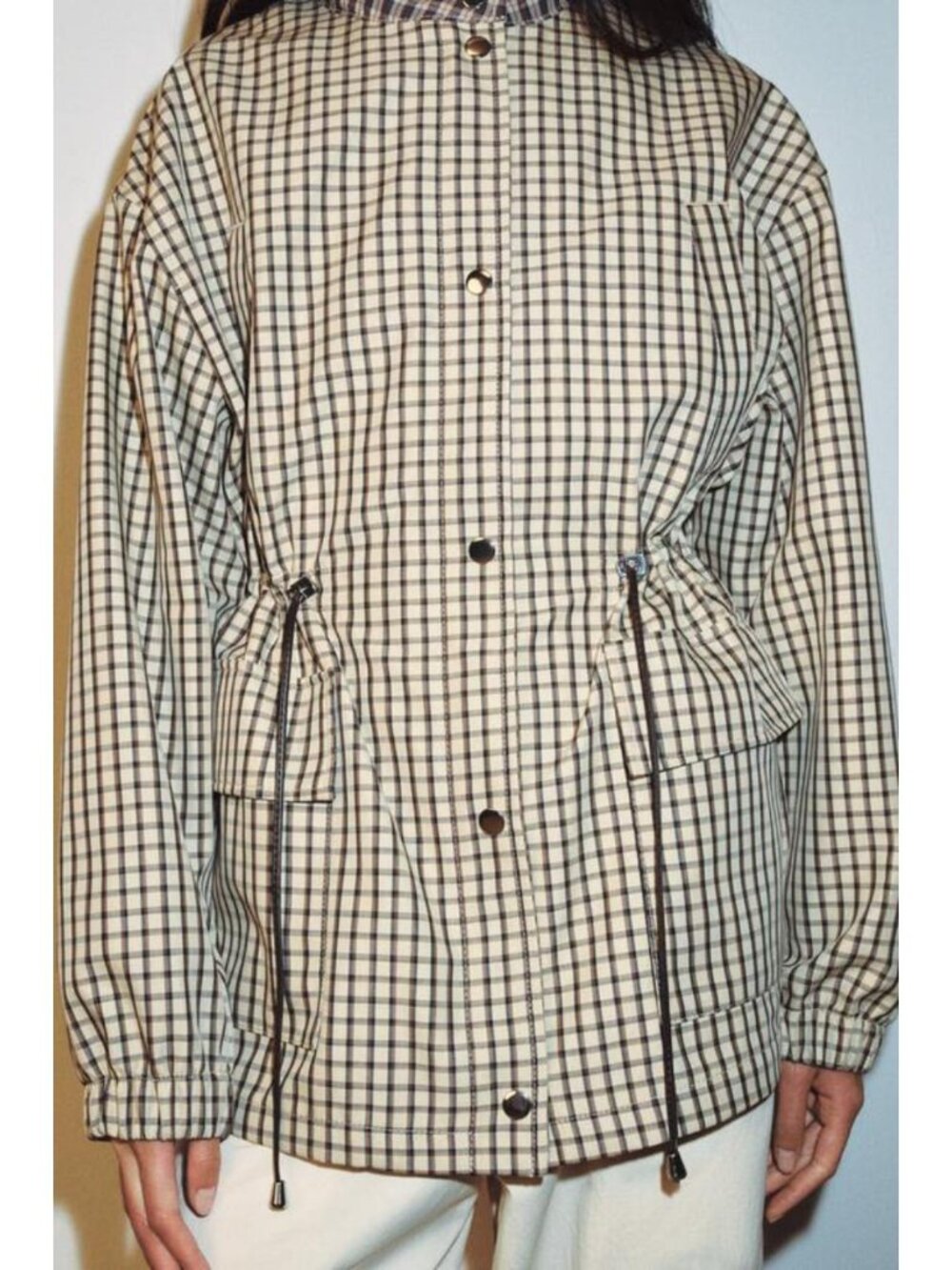 ZARA PLAID HIGH-NECK JACKET - Picture 6 of 14